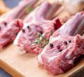 Raw lamb chops, food concept photo