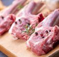 Raw lamb chops, food concept photo